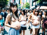 ボテ腹妊婦露出　強制露出画像　埼玉県　飯能市