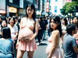 ボテ腹妊婦露出　ゲリラ露出画像　東京都　国分寺市