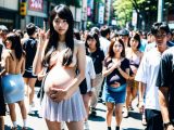 ボテ腹妊婦露出　過激フラッシュモブ画像　三重県　伊賀市