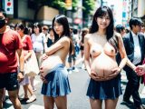 ボテ腹妊婦露出　露出奴隷画像　千葉県　成田市
