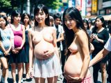 ボテ腹妊婦露出　過激フラッシュモブ画像　東京都　葛飾区