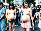 ボテ腹妊婦露出　露出奴隷画像　千葉県　香取市